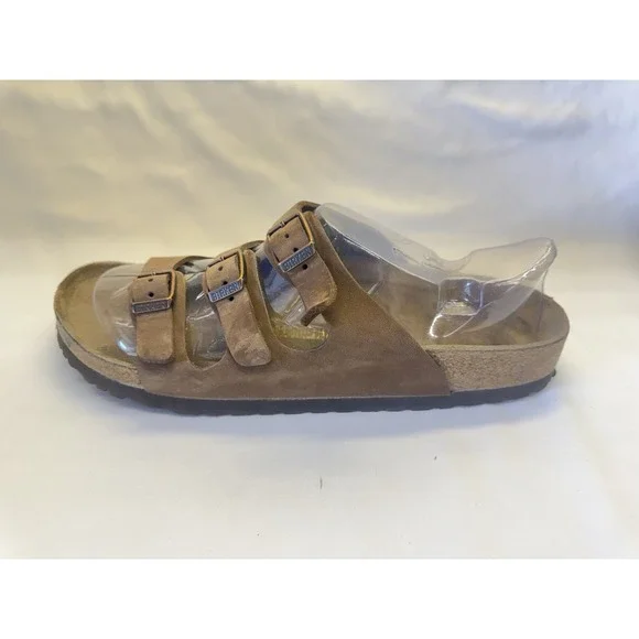 Birkenstock Florida Soft Footbed Nubuck Mocha Sandals Womens 11 Mens 9 Slip On - Picture 6 of 10
